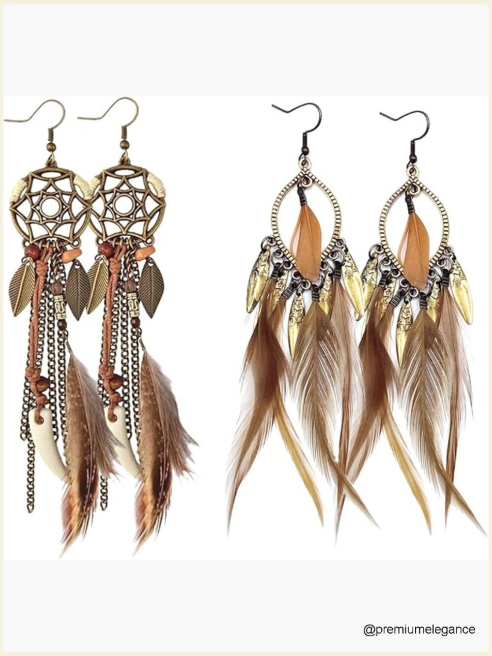 Bohemian Dream Catcher Drop Dangle Earrings Tassel Fringe Ethnic Long Ear